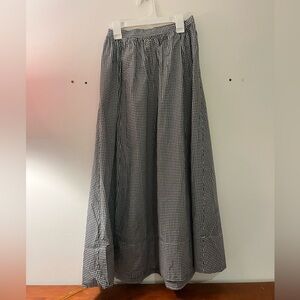 Aerie Black and White Gingham Maxi Skirt